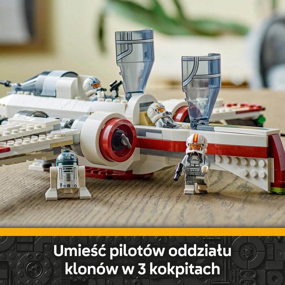 LEGO Star Wars Myśliwiec ARC-170, Zabawka dla Dziecka do Zbudowania dla Fana Filmu Gwiezdne Wojny: Zemsta Sithów, Zestaw ze Statkiem Kosmicznym dla 9-latka, Prezent dla Chłopca i Dziewczynki 75402