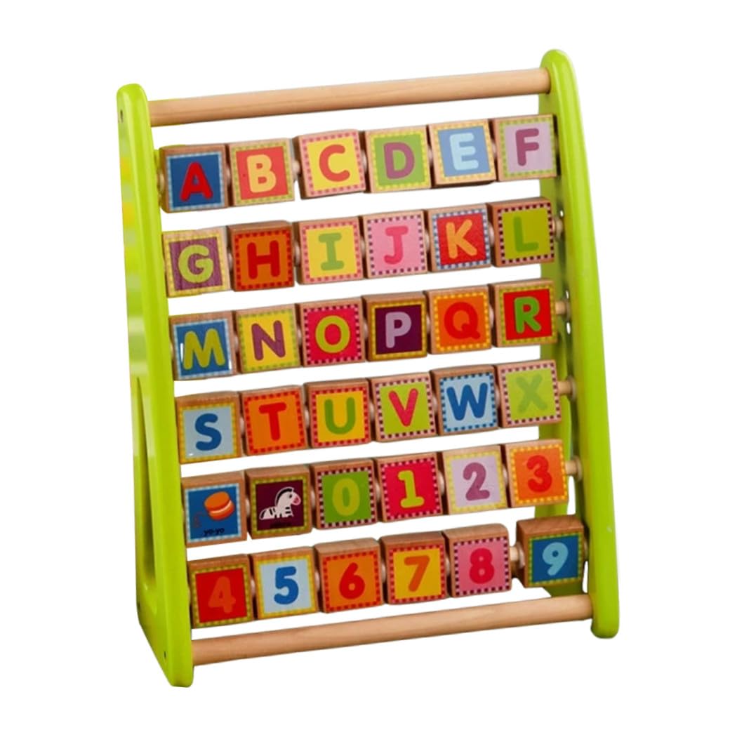 Gioco Educativo in Legno per Tavola Cognitiva Multifunzione con Lettere e Numeri Strumento Montessori per Apprendimento Precoce e Coordinazione Mano-Occhio Resistente e Didattico