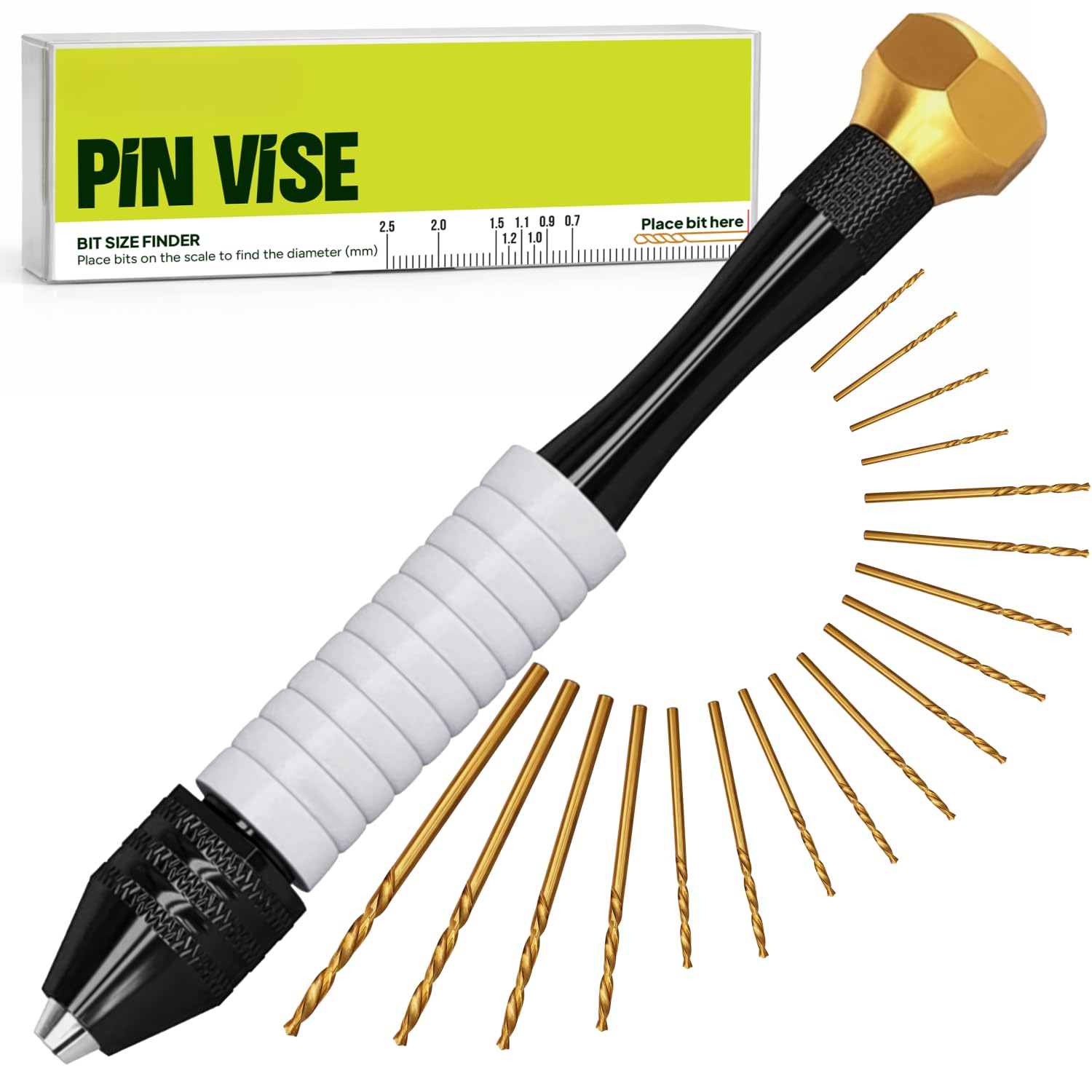 CRAFT911 Taladro manual manual de tornillo de banco – Taladro de joyería con microbrocas (0.8 mm-2.5 mm) – Taladro giratorio para hacer joyas, resina, madera, plástico, miniatura, cuentas, arcilla,