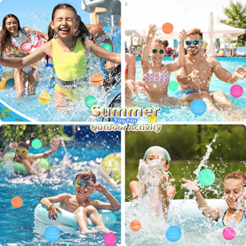 Reusable Water Balloons Magnetism Water Balloons Self Quick Fill Kids Adult Swimming Pool Toys Beach Toys Silicone Self Sealing Water Bomb Water Game Toys Summer Fun Party Supplies (6Pcs) #TOP2