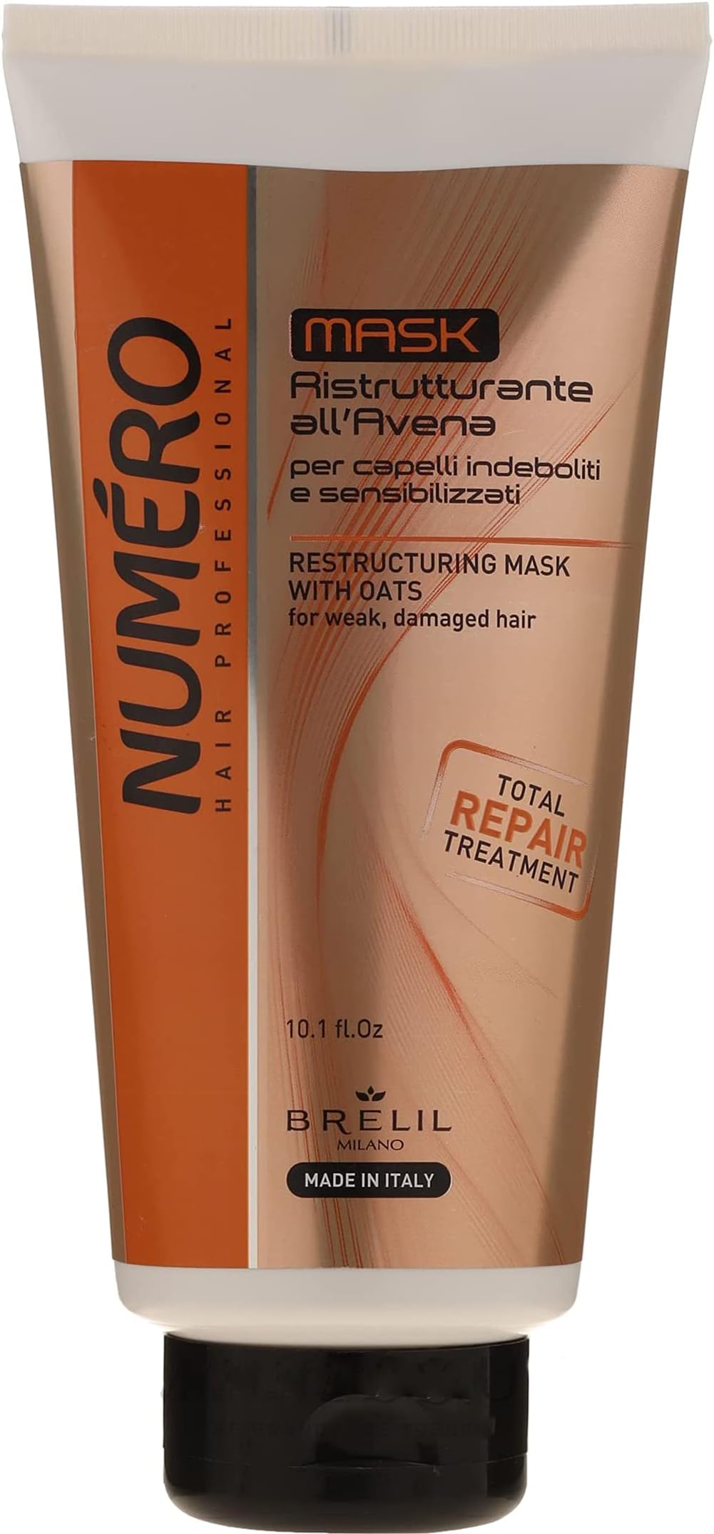 Brelil Numero Restructuring Cream Mask Hair with Oat Extracts (10.1 fl.oz)
