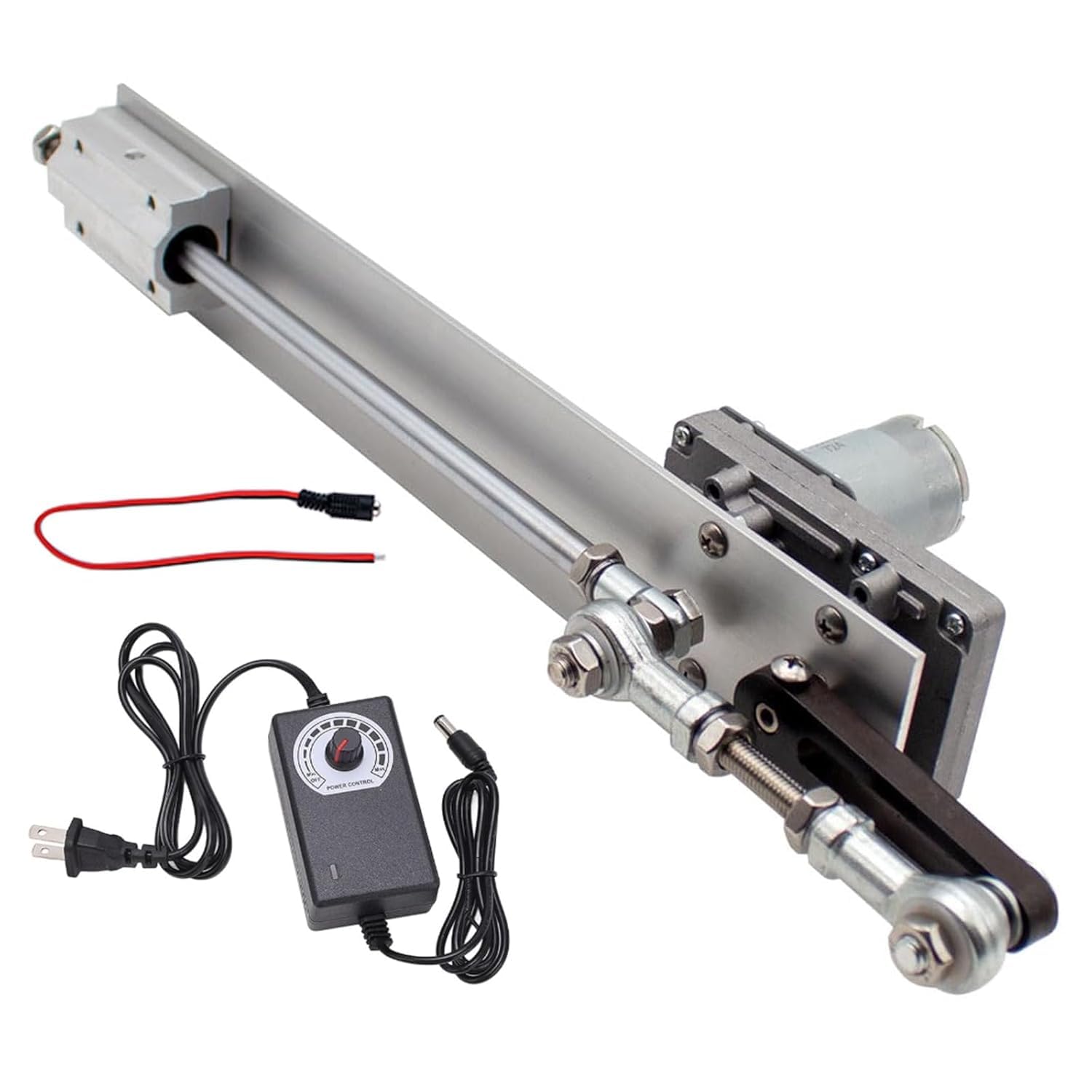 Actionneur Linéaire à Cycle Alternatif, Moteur Télescopique Réglable à Engrenages CC 12 V/24 V Bricolage Avec Contrôleur de Vitesse Course 3-15cm (DC24V, 90tr/min) avec Régulateur de Vitesse et Connec