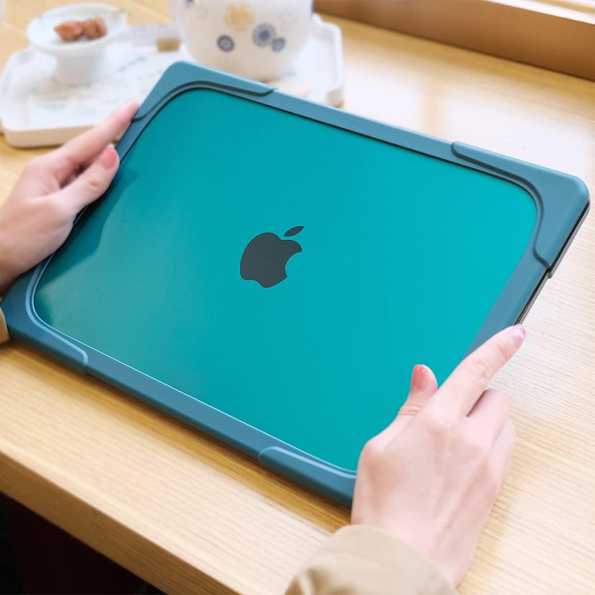 Batianda for New MacBook Air 13.6 inch Case 2025 M4 2024 2022 Release Model A3240 A2681(M2) A3113(M3), Heavy Duty Shockproof Protective Hard Shell with Fold Kickstand & Keyboard Cover, Teal - Image 7