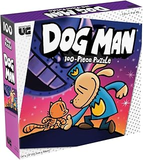 University Games | Dog Man: Grime and Punishment 100-piece jigsaw puzzle. 14 inch by 19 inch puzzle of Dav Pilkeyâ€™s famous crime fighting canine contains 100 pieces for challenging fun. Ages 6 and up.