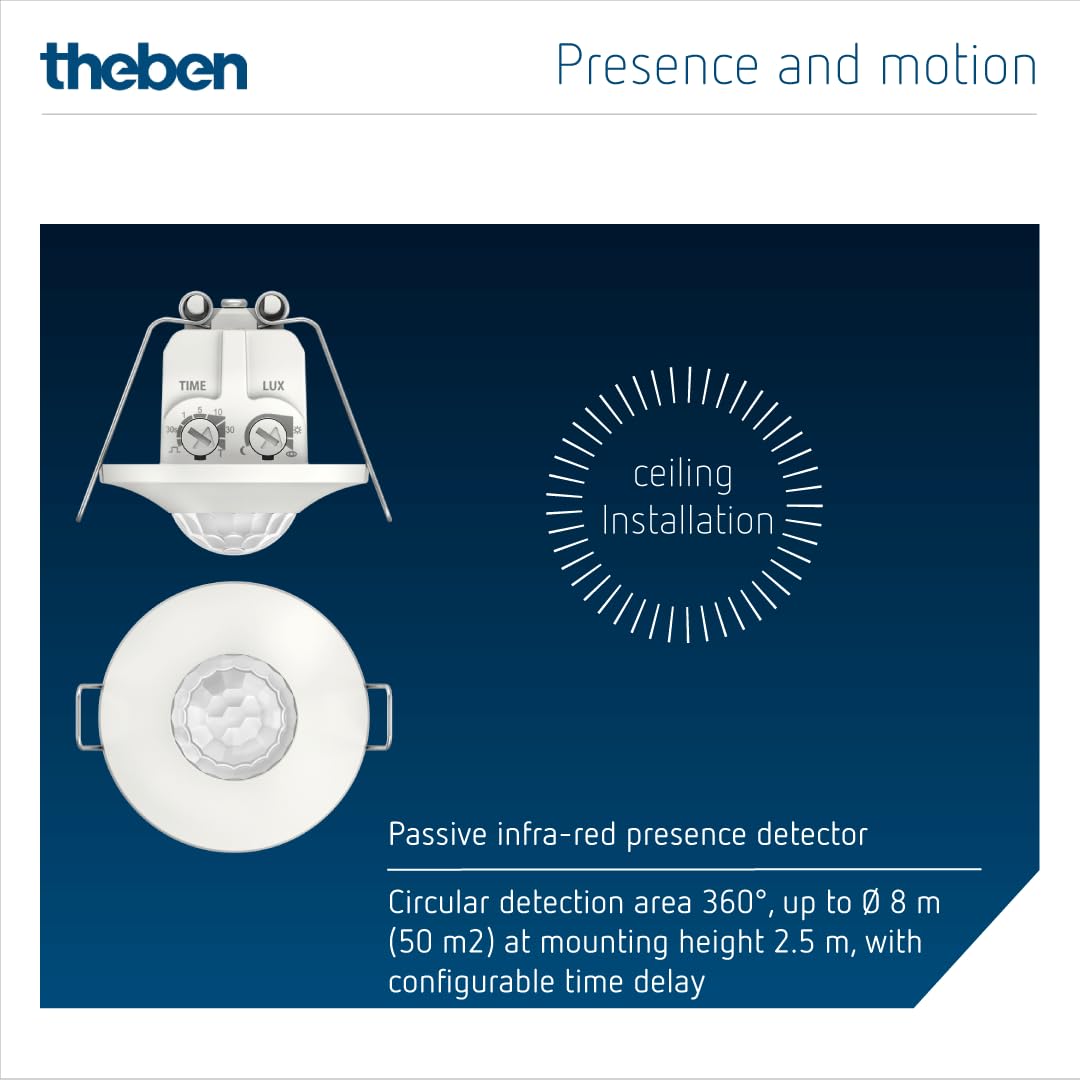 Theben 2090200 thePiccola P360-100 DE WH Mini-Präsenzmelder PIR