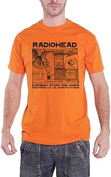 RADIO HEAD  Tシャツ Radiohead T Shirt Gawps Band Logo Official Mens Orange Size