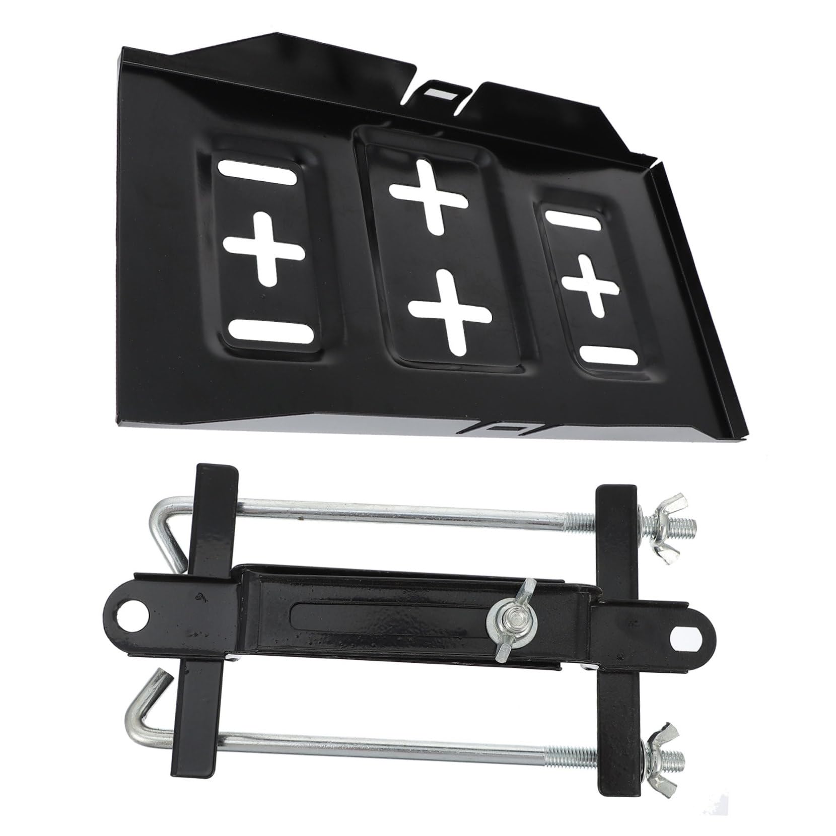 1 Set Support de Batterie de Voiture Fixation, en Fer Noir