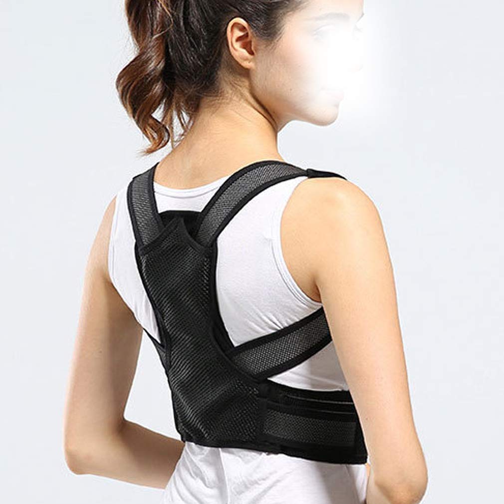 Bene Correttore Postura Uomo Donna, Fascia Posturale Spalle e Schiena Regolabile Supporto per Schiena Dritta e Raddrizza Spalle Migliora la Postura Unisex, L