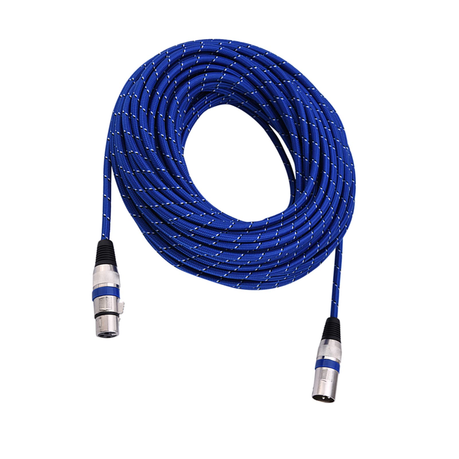 Cavo audio per microfono XLR maschio-femmina bilanciato a 3 pin, cavo per microfono XLR professionale con guaina intrecciata in nylon, design blu resistente alla sporcizia per palc (20m)