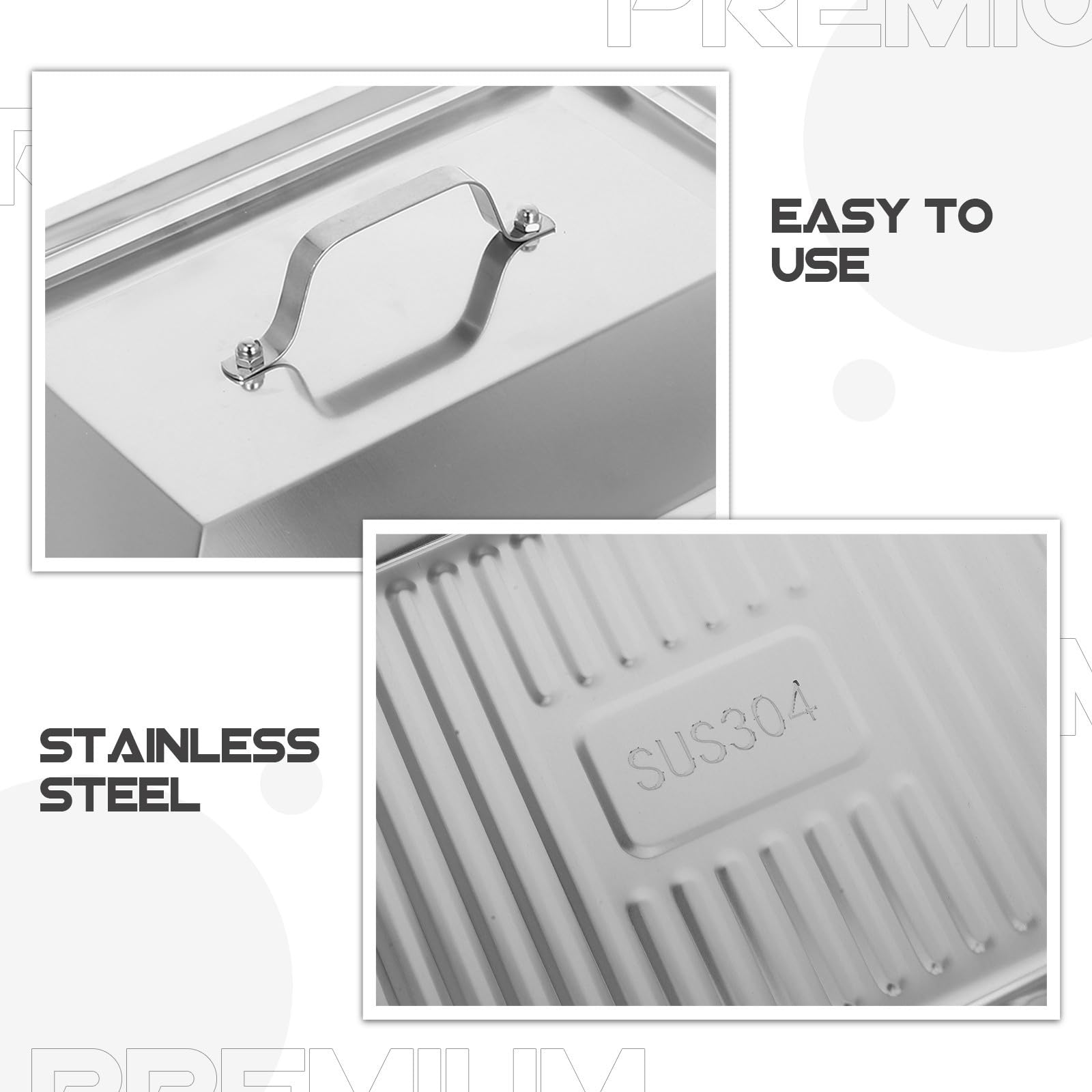 Healeved Set di 2 Teglie da Forno in Acciaio Inossidabile Rettangolari con Design Facile da Pulire per Cucina Domestica