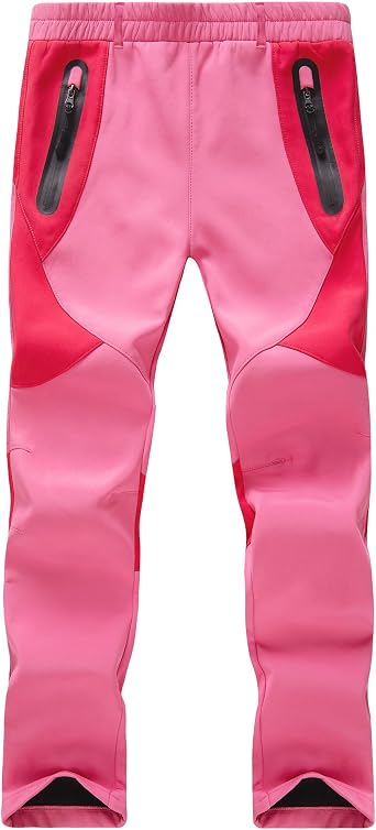 WULFUL Kids Waterproof Snow Ski Pants Boys Girls Outdoor Winter Fleece Hiking Insulated Snowboard Pants