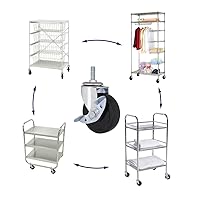 Vista 7 de AXL Ruedas giratorias de 3 pulgadas, juego de 4 ruedas resistentes de vástago roscado de 3/8"-1" (25mm), repuesto de rueda para perchero de ropa