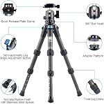 SIRUI AM-223 Camera Tripod Carbon Fiber Mini Travel Tripod Compact Desktop Tripod with 360° B-00K Ball Head, Arca Swiss Quick Release Plate, Loads up 10KG