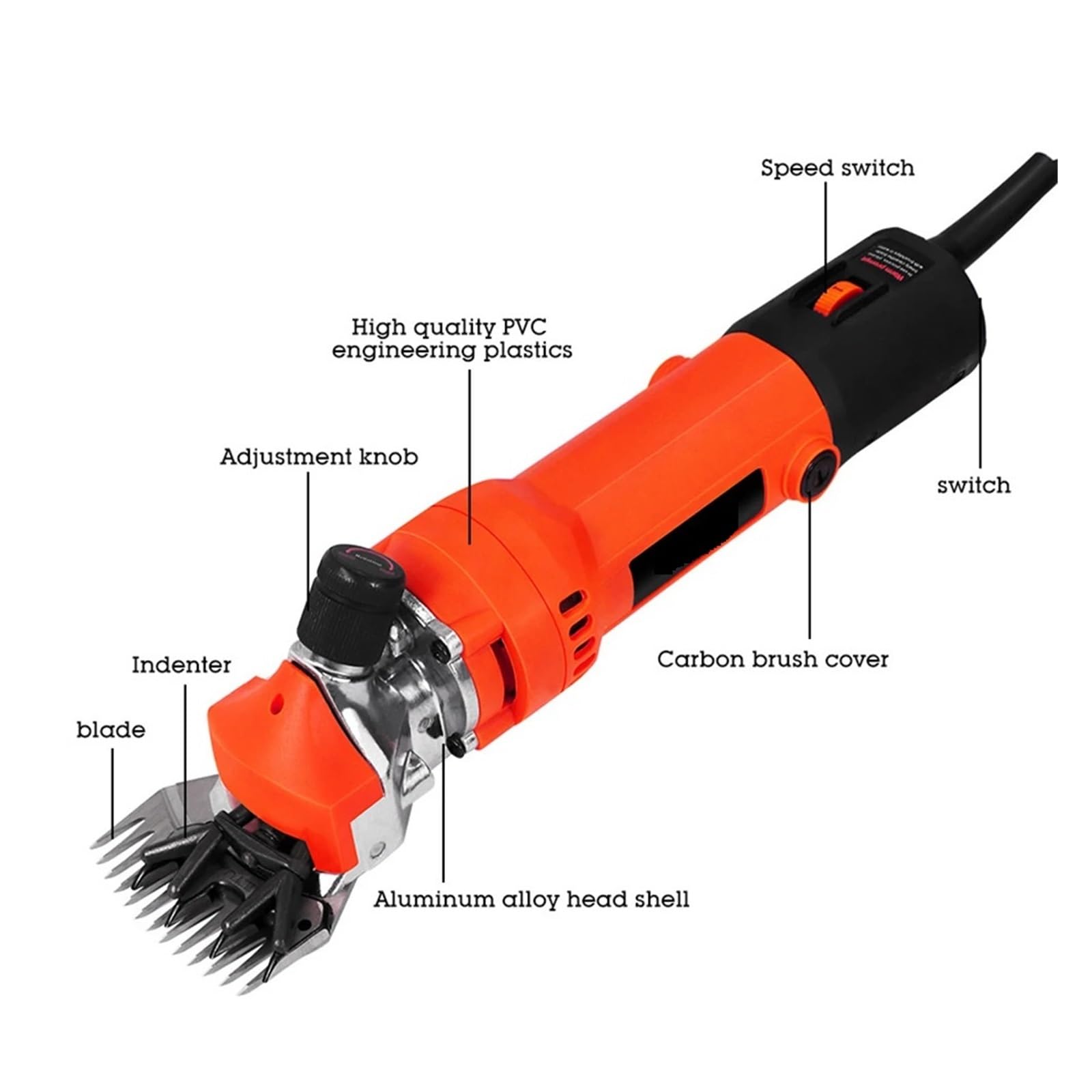Esquiladora eléctrica for ovejas y cabras, tijeras agrícolas, cortadora de lana, máquina cortadora de animales Para Afeitar Pelaje Lana Granja Ganado Mascota(Red)