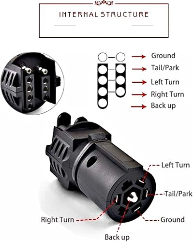 Miniatura 4 de Accesorios de remolque Adaptador de enchufe de remolque 7Pin a 4Pin 5Pin Adaptador de cableado Conector para luces de camión de remolque Rv