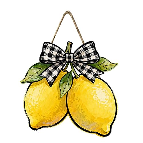 Harooni Lemon Welcome Door Sign for Front Door Spring Summer