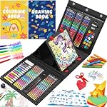 Tout en un art fournitures avec kit de dessin, Origami & Set d'art avec Easel, Crayons colorés, Craies, Dessin & Livre de coloriage, marqueurs aquarelle et plus pour les enfants adolescents filles garçons