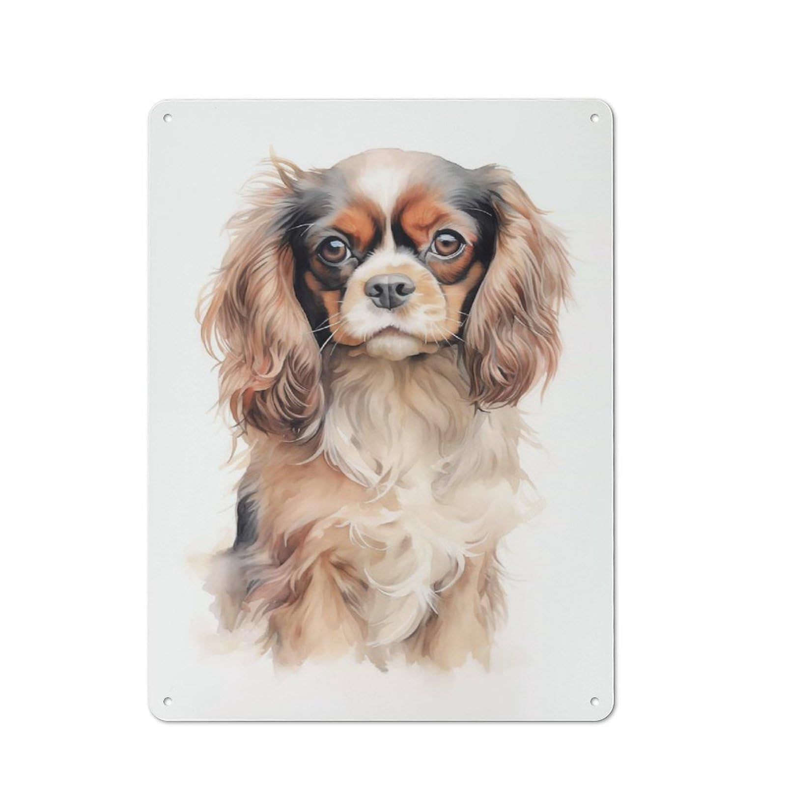 Junmoney English Toy Spaniel Dog Tin Wall Plaque 40X30cm With For Garage Or Workshop, For An Autumn Wall Display In Garage And Workshop