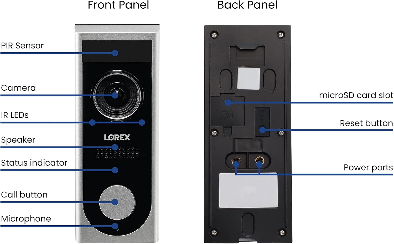 Lorex 1080p Wi-Fi Video Doorbell Security Camera with Motion Detection | IR Night Vision | Ultra Wide Angle Lens & 2-Way Talk – Includes 16GB SD Card [Requires existing doorbell Wiring]