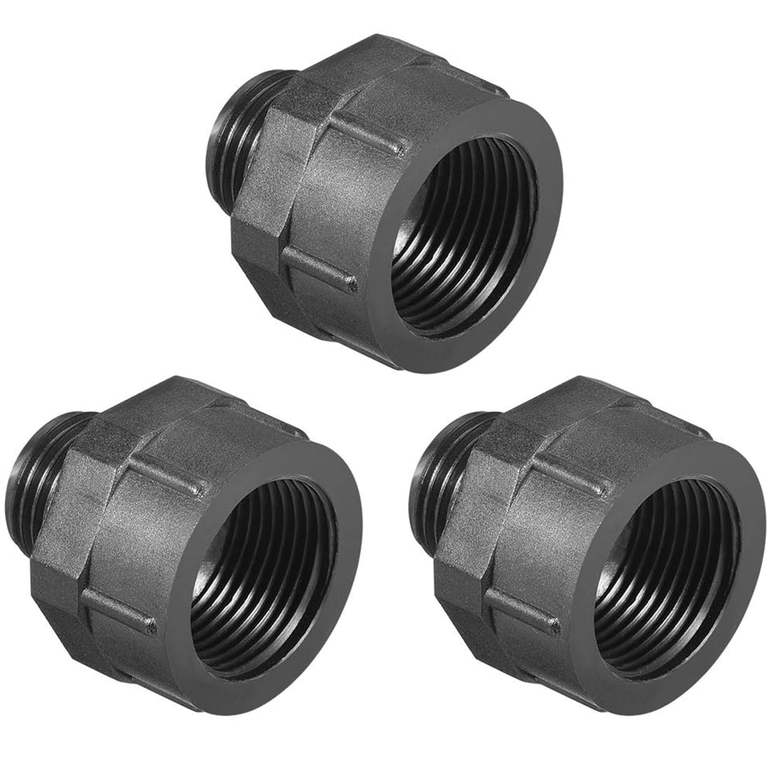 TA-VIGOR 3Pcs Threaded Bushings Nylon Connector Adaptor M16 Outer Thread to M20 Inner Thread, Waterproof Fitting Connector for Electrical and Industrial Use, Black