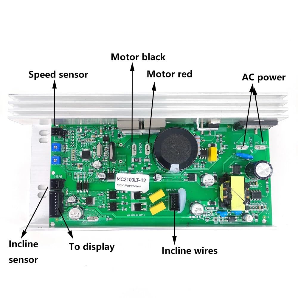 Contrôleur de Moteur de Tapis Roulant MC1648DLS 398056 MC1618DLS-TZ Compatible avec Icon, PROFORM et Nordic Track, Carte de Commande de Tapis Roulant U2CODE012 PCB(220-240V)