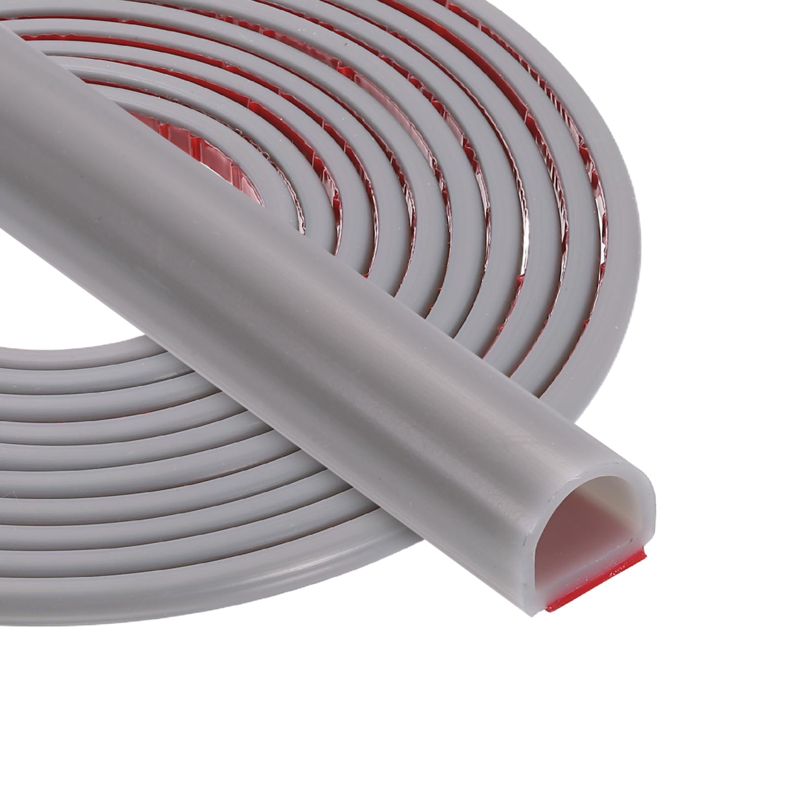 PATIKIL 5 Meters Silicone D Shape Weather Stripping, 9mm W x 8.8mm H Self Adhesive Backing Door Seal for Door Frame Window Insulation RVs Furniture Cabinets, Grey