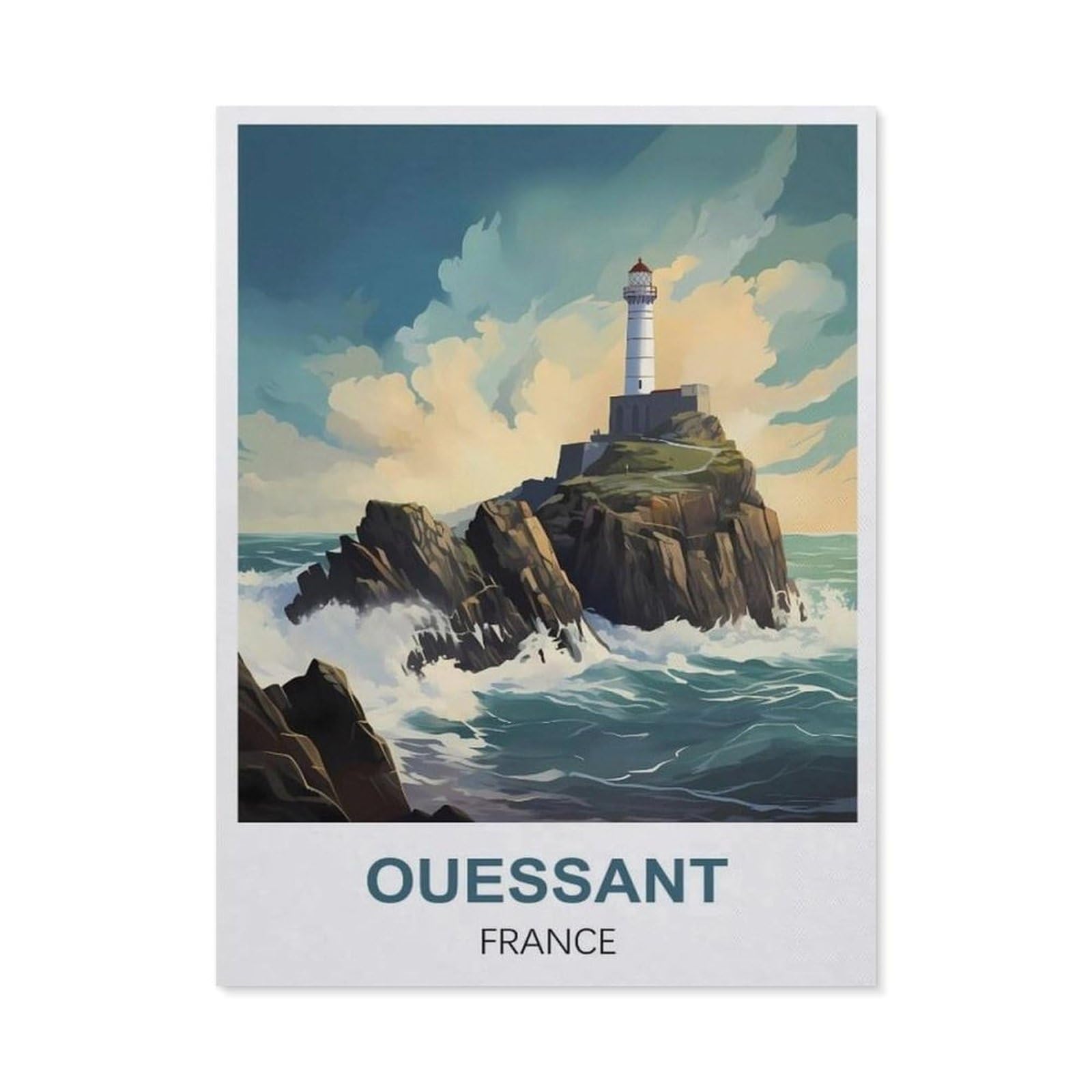 Tin Sign，Ouessant France(15x30cm）