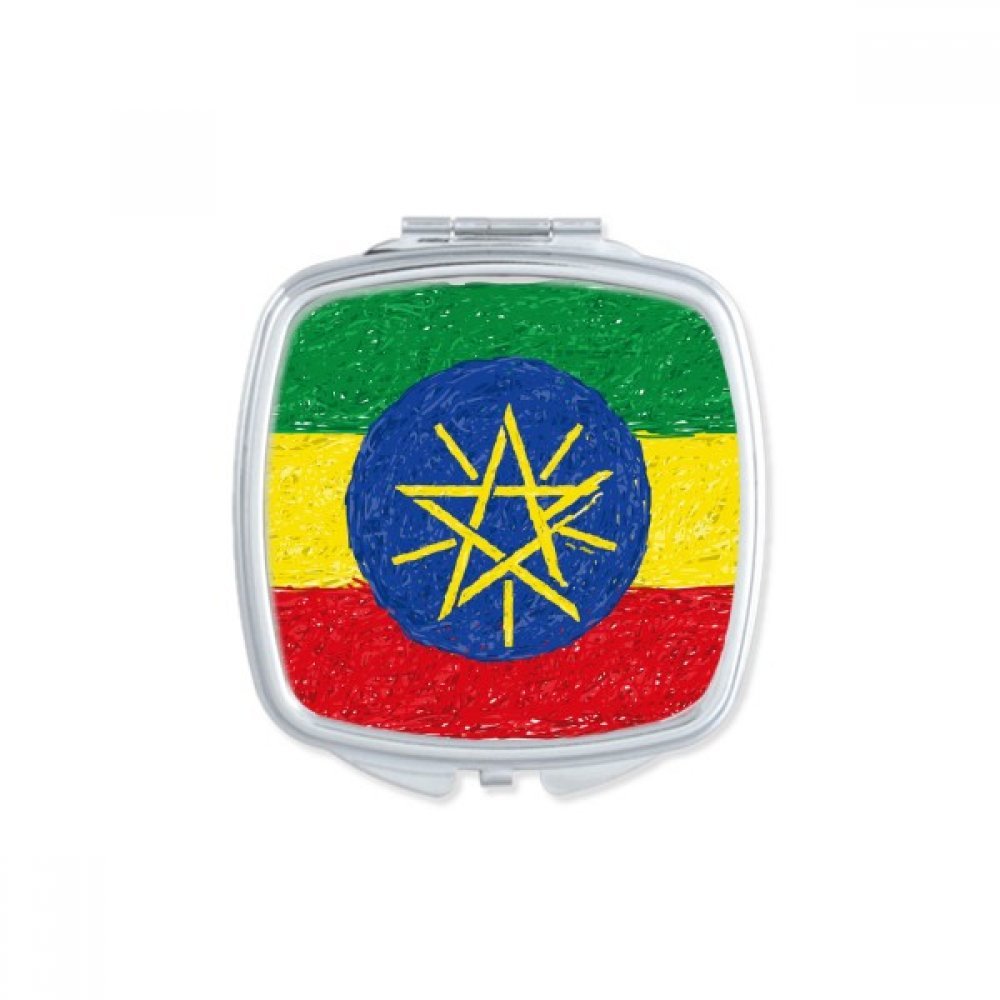Miroir compact Ethiopie double réflexion - Maquillage précis avec mini miroir de poche