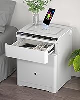 Vista 1 de TIGERKING 3-in-1 Biometric Heavy Duty Safe, Lockable Drawer Gun Safes with Wireless Charging Station, Home Safe Adjustable Lighting with USB &