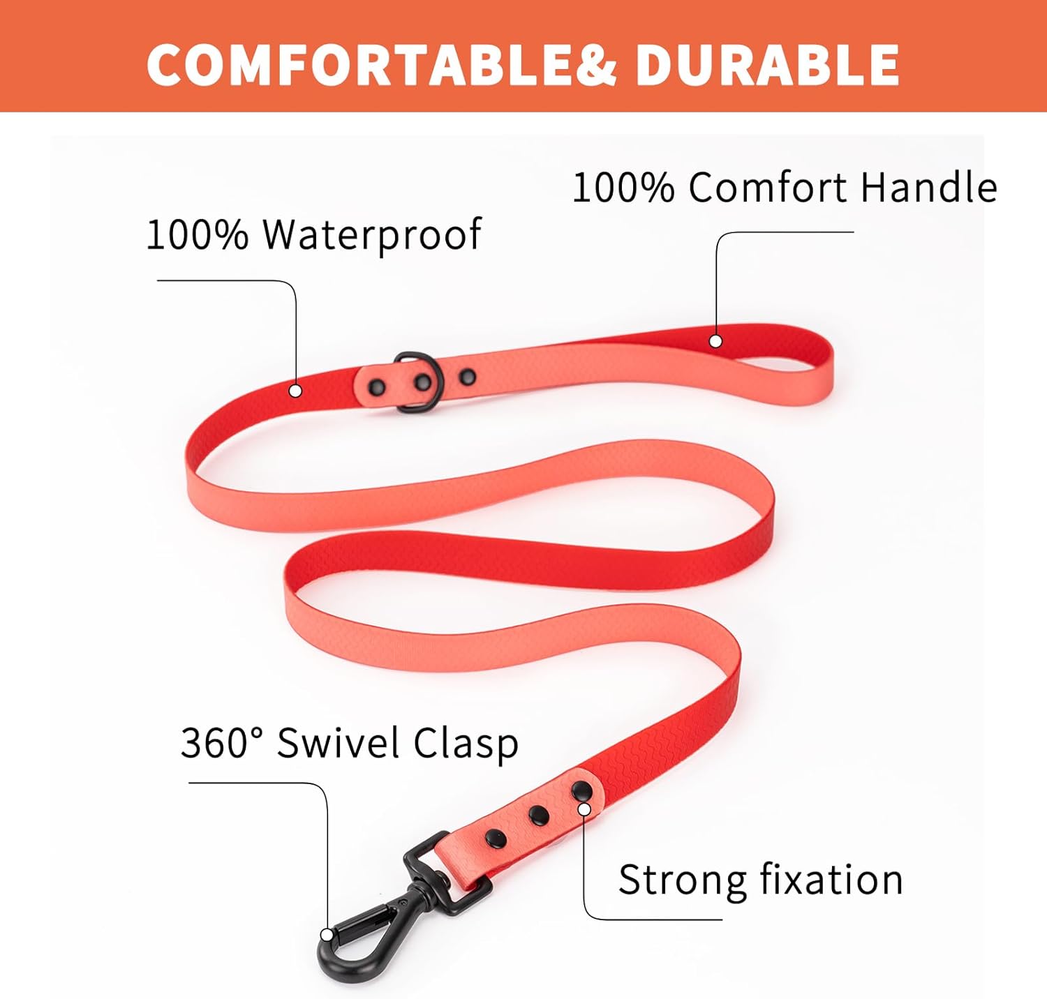 2 PCS Long Dog Leash for Small,Dog Collar,Pet Training Leash,Slip Leads for Dogs,Wear Resistant, Anti Slip, Waterproof, Easy to Clean Leashes Made of Excellent Materials.Size：M.