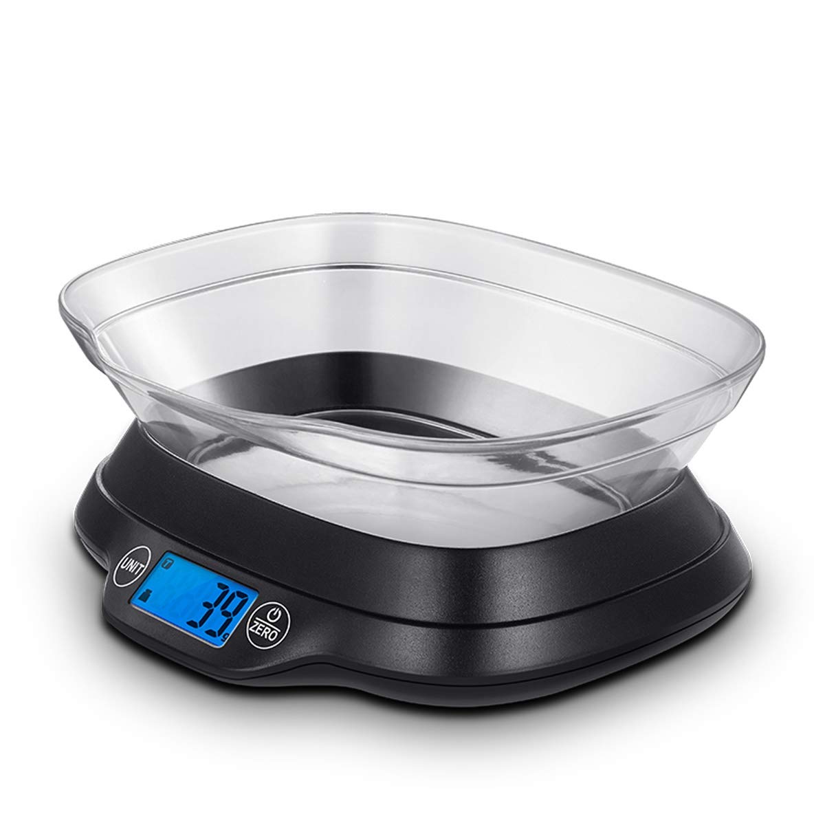 Balanza Digital de Cocina y báscula multifunción con Recipiente extraíble, báscula precisa para Hornear Alimentos de 5 kg (11 LB), fácil Almacenamiento.,