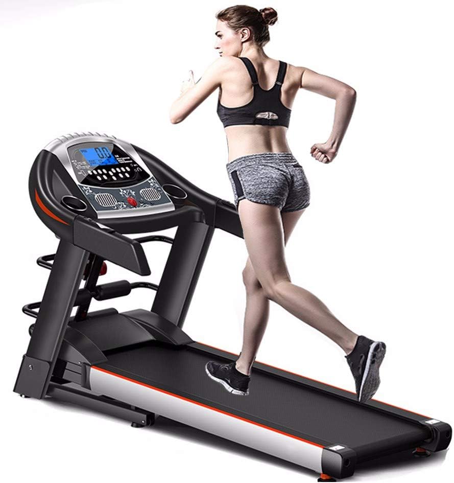 JJGS Motorised Treadmill Folding Running Machine, 3.0 HP Motor up to 12KM/H 24 Sports Modes, Large Running Surface 1250x410mm, with Heart Rate Monitor, Gym Equipment