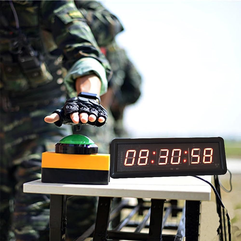 Minuteur numérique de gym, grande horloge LED avec télécommande, commandes à 3 boutons, compte à rebours/chronomètre/alarme, idéal pour l'entraînement, la boxe, le crossfit