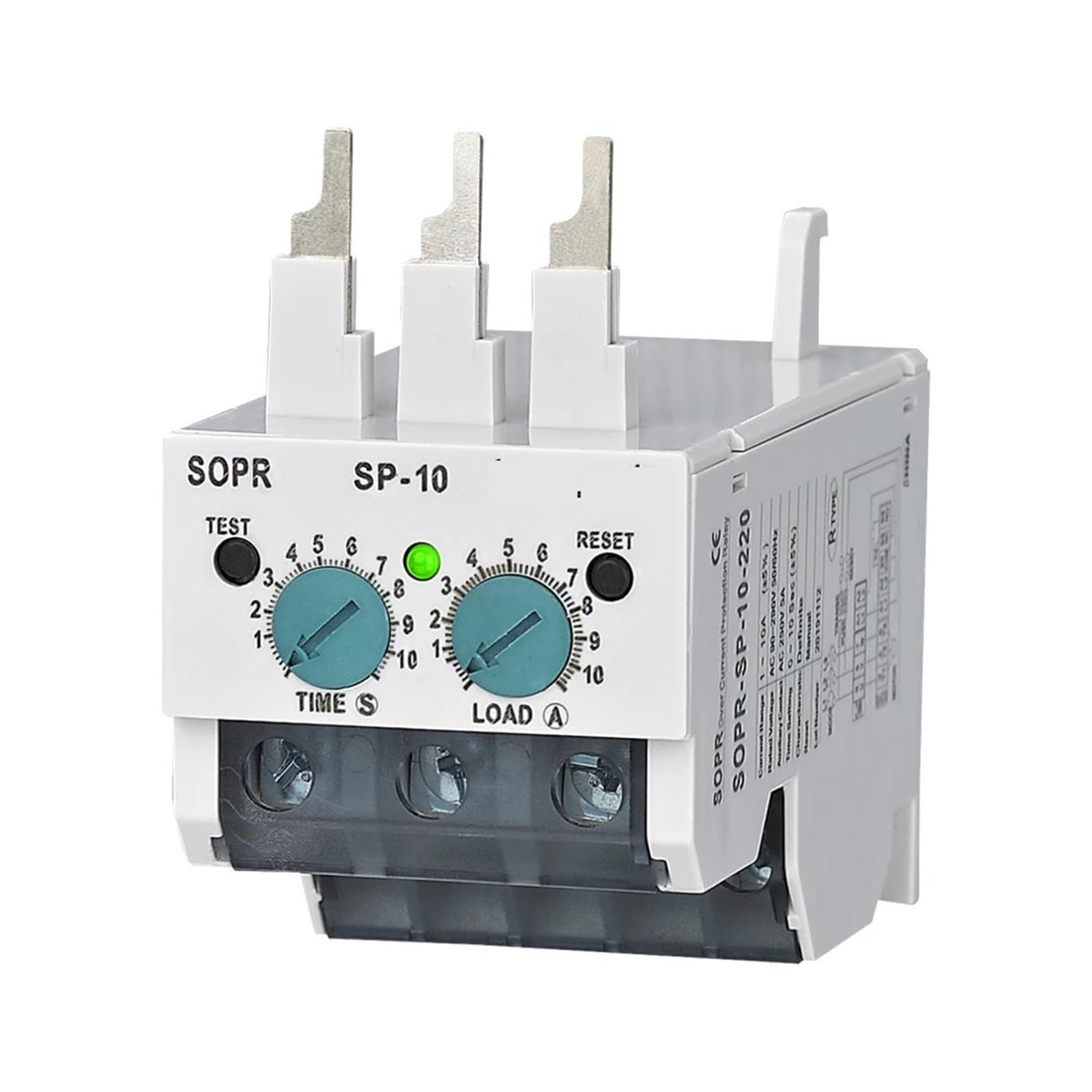 SOPR-SP Elektroniczny przekaźnik przeciążeniowy silnika termicznego (3-30A, jeden 24 VAC DC)
