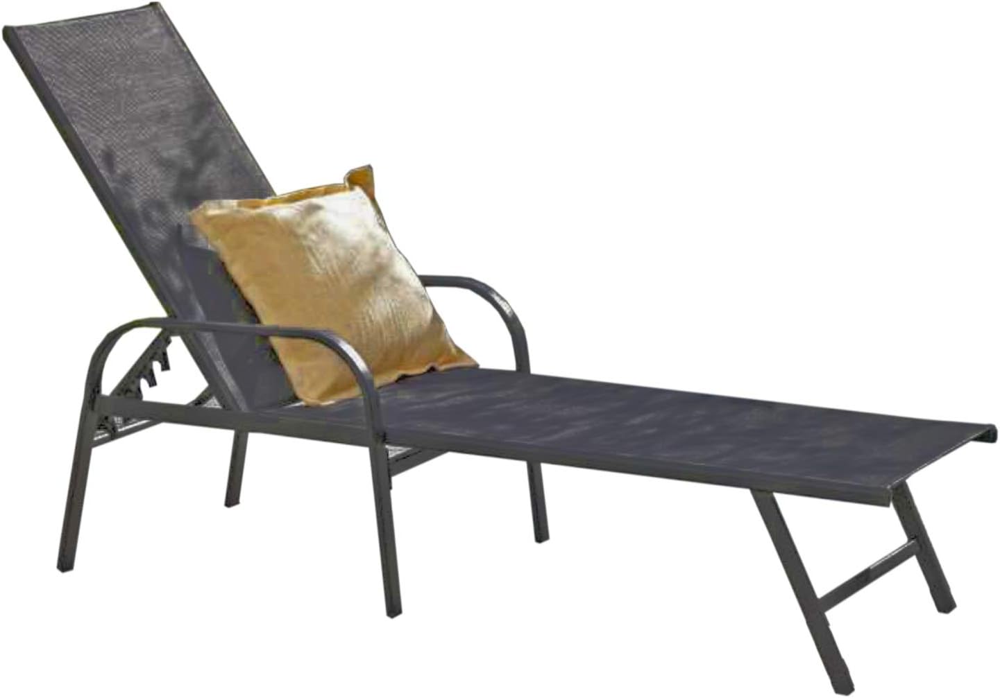Black Adjustable Back Outdoor Patio Lounge Chair