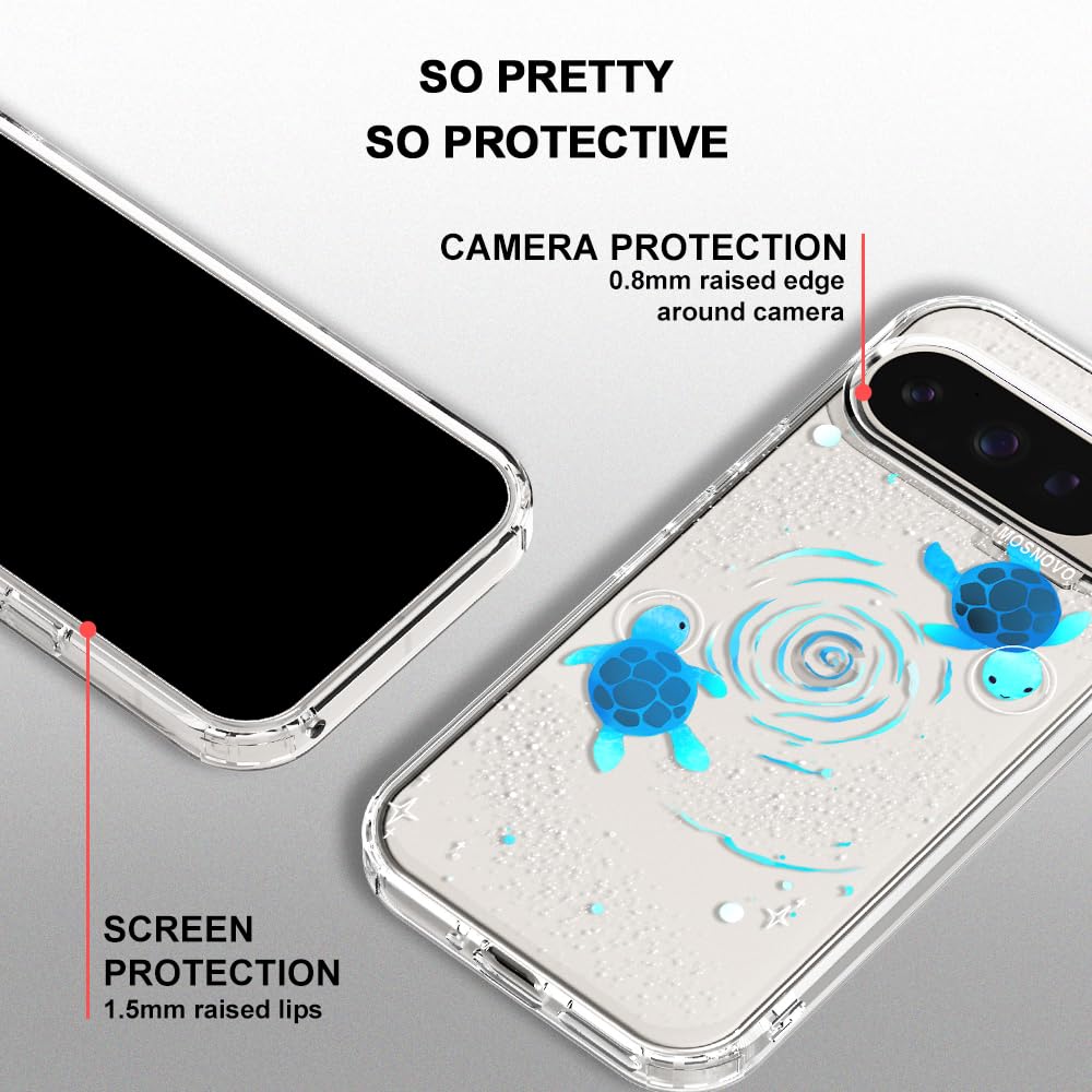 MOSNOVO Case for Google Pixel 10 & Pixel 10 Pro, [Buffertech 6.6ft Military-Grade Drop Protection] [Anti Peel Off Tech] Clear TPU Bumper Phone Case Cover Design - Cute Cherry — view 270
