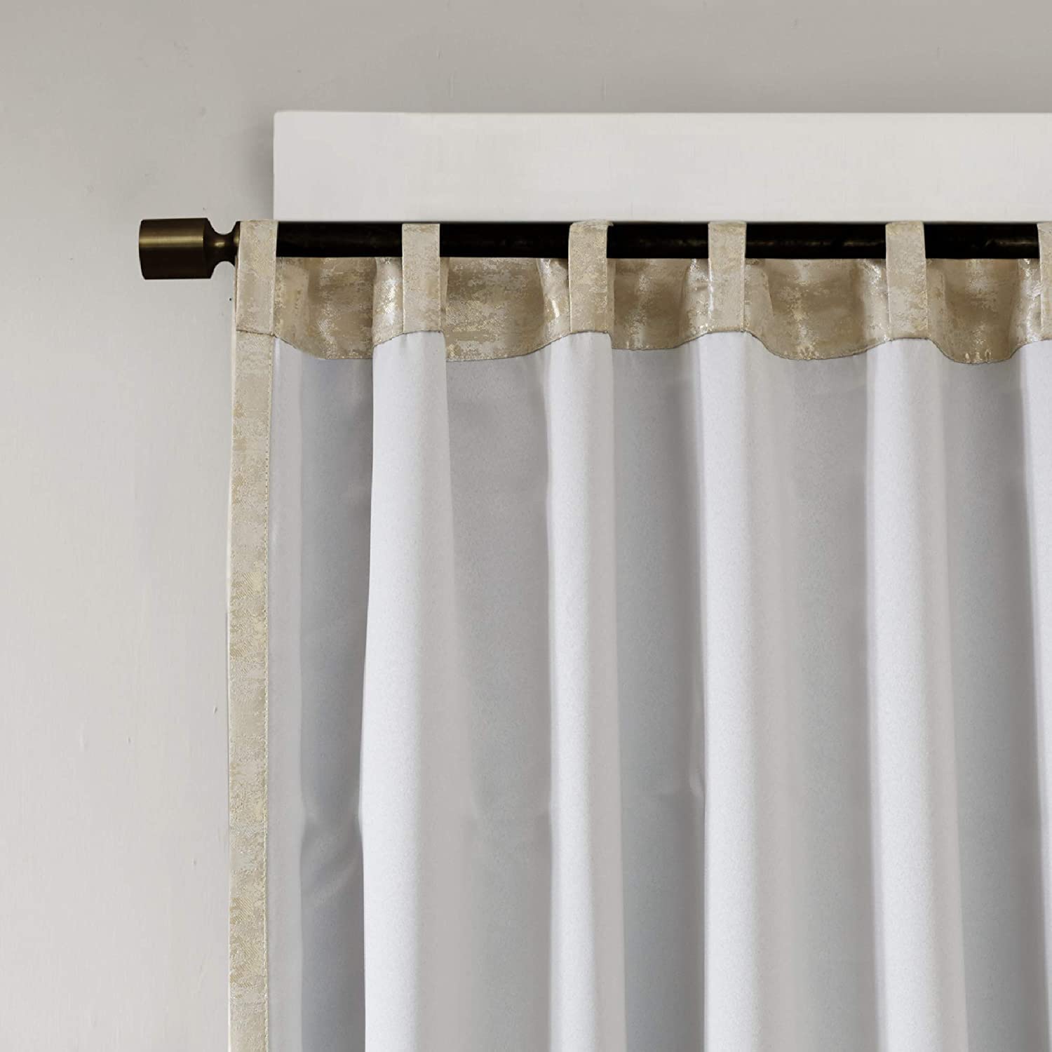 Sun Smart Cassius Verdunkelungsvorhang für Schlafzimmer, luxuriöser Glanz-Marmor-Jacquard, Fensterbehandlungs-Panel, Stangentasche, einfach aufzuhängen, passend für 3,2 cm Stangen, maschinenwaschbar,