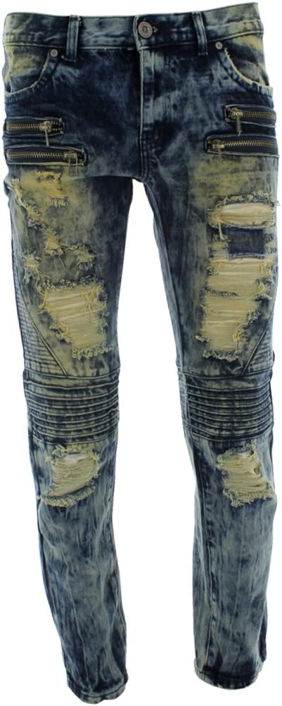 Trill Nation - Men's Motto Zippers Jeans - Blue