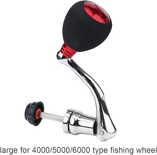 Miniatura 3 de Pomo eléctrico para carrete giratorio, mango de carrete de pesca, perilla giratoria, agarre de brazo oscilante de metal, compatible con reemplazo de