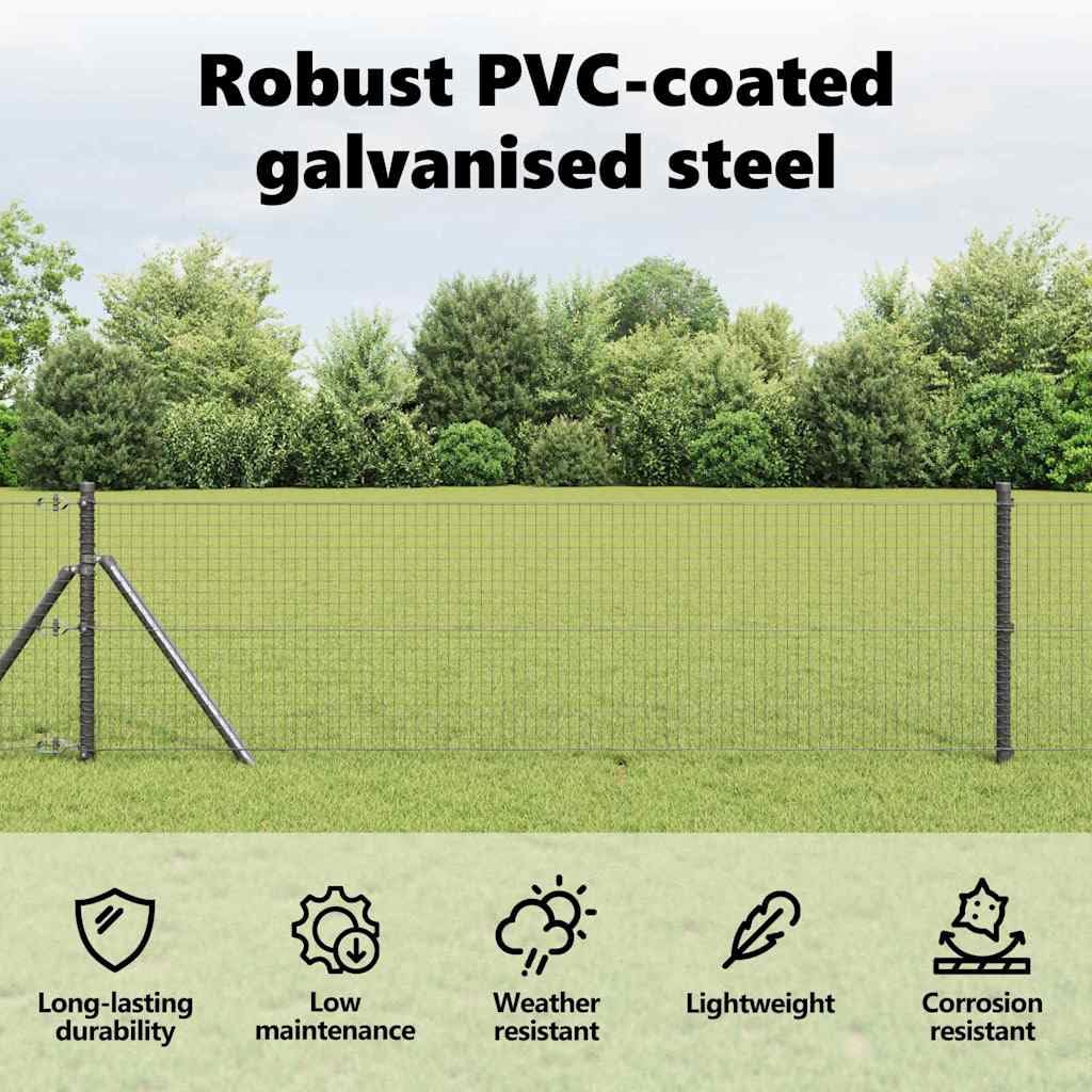 vidaXL Cerca de Alambre Soldado 10000 x 50 cm Gris | Diseñada para aguantar en exteriores, Perfecta para todo tipo de trabajos, Líneas limpias que la hacen lucir bien