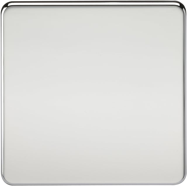 Knightsbridge SF8350PC Screwless 1-Gang Blanking Plate, Polished Chrome