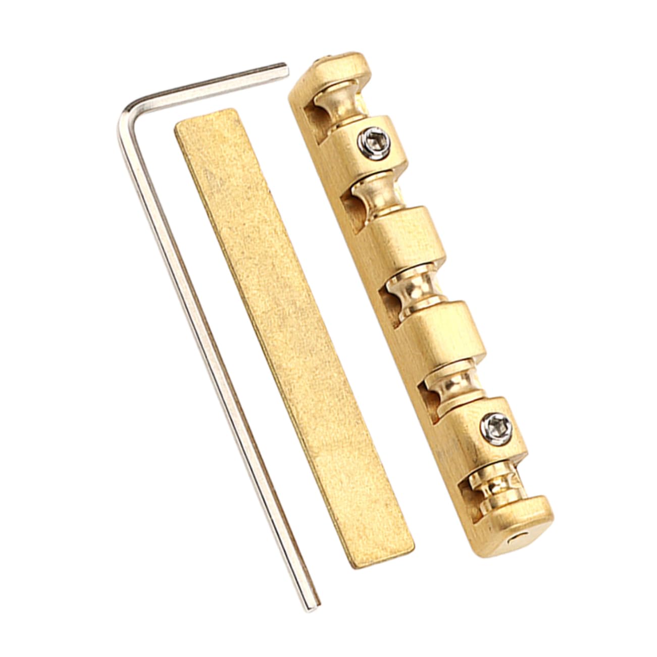 ifundom Bass Guitar Strings Bridge Nut Set Brass Material Music Instrument Accessory Sound Compact Design