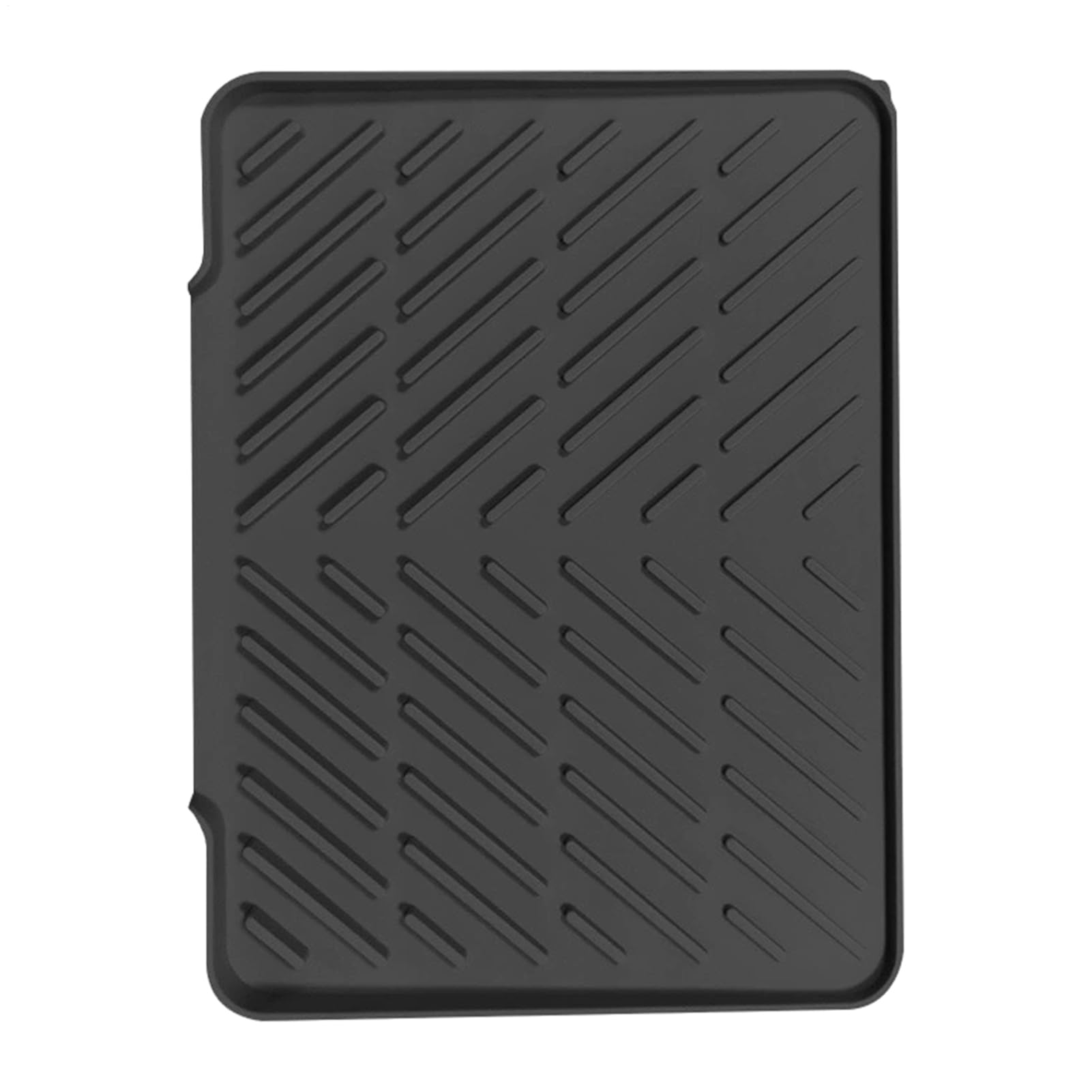 Tapis de séchage en silicone pour cuisine - Égouttoir gris résistant à la chaleur pour comptoir