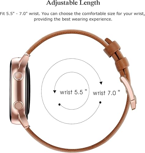 Vista 51 de Correa de piel compatible con Samsung Galaxy Watch 3 de 41 mm / Galaxy Watch Active de 40 mm / Active 2 44mm / Galaxy Watch de 42 mm, 20 mm de piel