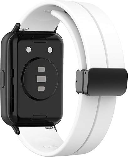 Correa magnética de silicona compatible con Huawei Watch Fit 2 Smartwatch con hebilla plegable magnética, correa de reloj deportiva de repuesto