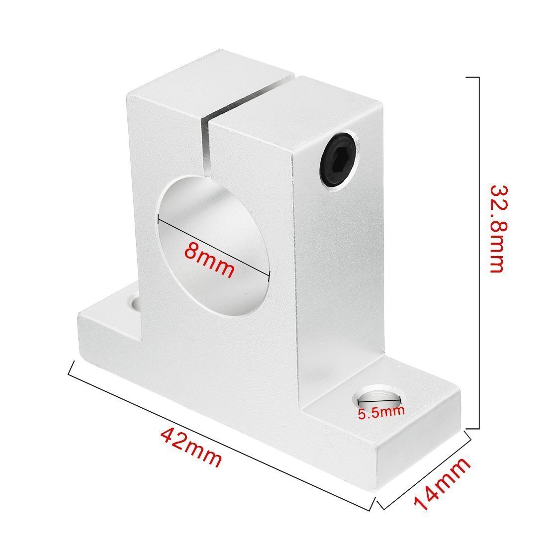 DollaTek 4 Pcs SK8 8mm CNC Movimiento Lineal Unidades de Diapositiva de la Bola Soporte de Carril Guía de Rodamiento