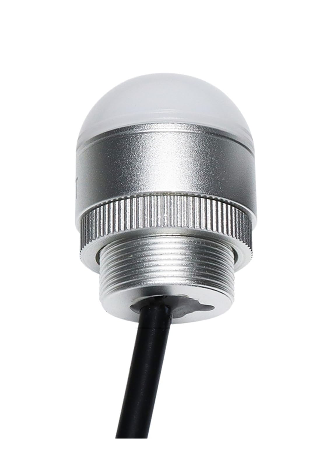 30mm Tri‑Color LED Warning Light 12V24V Waterproof Signal Indicator Lamp for Machine Tool Equipment Industrial Machiner(12V Silver Always on)