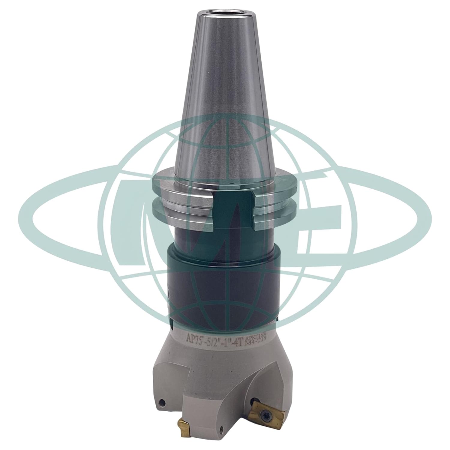 CME 2-1/2" 75° Indexable Face Mill w/ CAT40 Arbor, APKT1604 Inserts Included, 4 Flutes