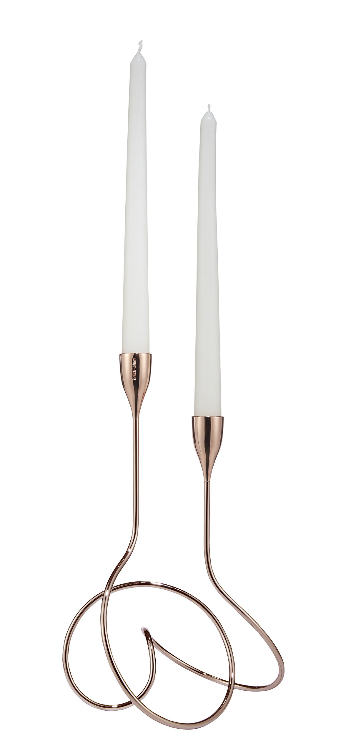 Black+Blum Antique Candle Holder | Vintage Candlestick Holders with Brass Finish Steel, Interlinking Hand Bent Loop Design Fibonacci Curve Inspired, Copper