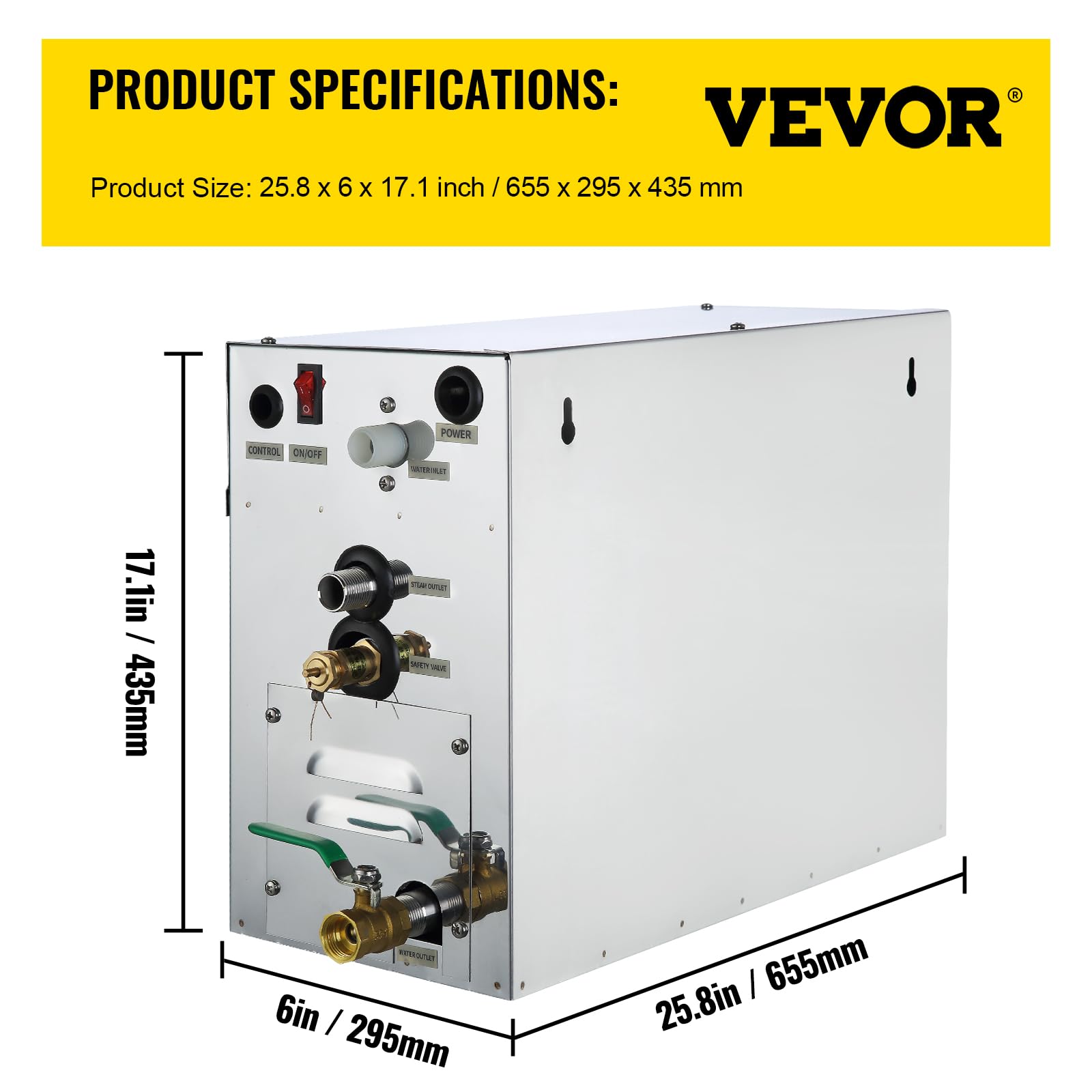Générateur de Vapeur Sauna 9 KW 220 V 8,5-11,3 m³ 35 ℃-55 ℃ LT-90